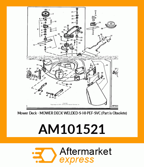 Mower Deck - MOWER DECK WELDED-S-HI-PEF-SVC (Part is Obsolete) AM101521