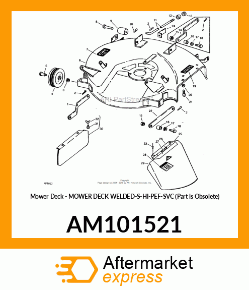 Mower Deck - MOWER DECK WELDED-S-HI-PEF-SVC (Part is Obsolete) AM101521