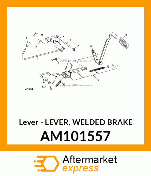 Lever - LEVER, WELDED BRAKE AM101557