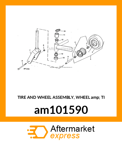 TIRE AND WHEEL ASSEMBLY, WHEEL amp; TI am101590