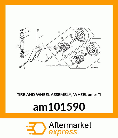 TIRE AND WHEEL ASSEMBLY, WHEEL amp; TI am101590