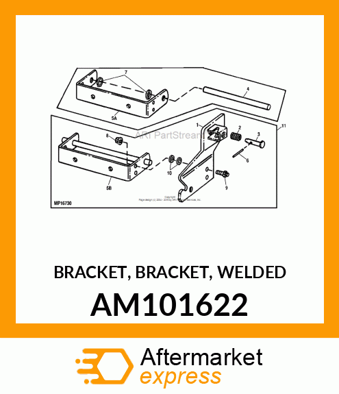 BRACKET, BRACKET, WELDED AM101622