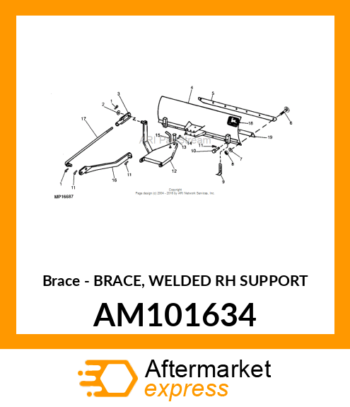 Brace - BRACE, WELDED RH SUPPORT AM101634