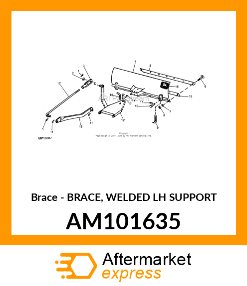 Brace - BRACE, WELDED LH SUPPORT AM101635