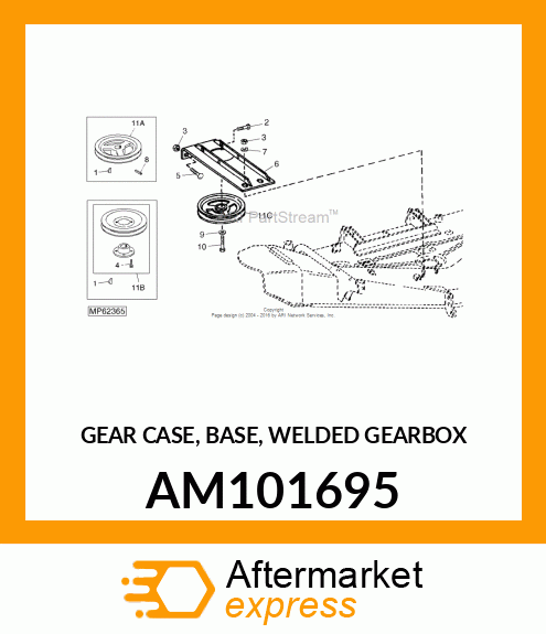 GEAR CASE, BASE, WELDED GEARBOX AM101695