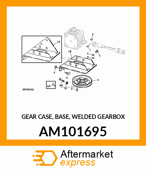 GEAR CASE, BASE, WELDED GEARBOX AM101695