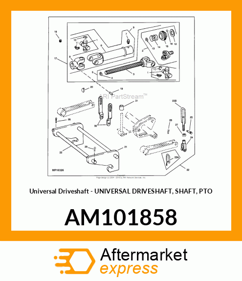 Universal Driveshaft - UNIVERSAL DRIVESHAFT, SHAFT, PTO AM101858