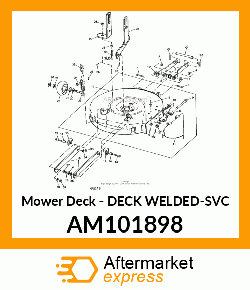 Mower Deck - DECK WELDED-SVC AM101898