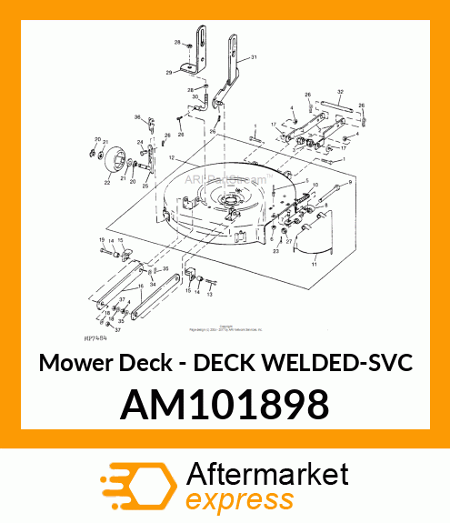 Mower Deck - DECK WELDED-SVC AM101898