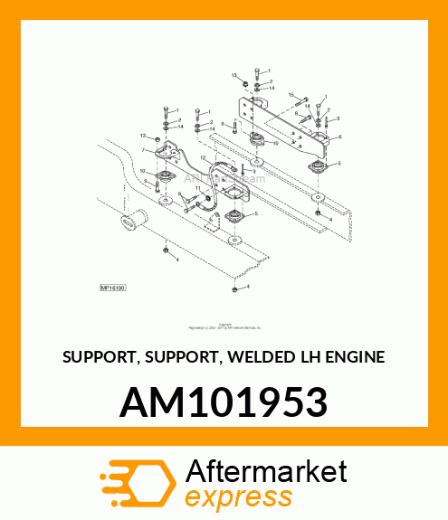 SUPPORT, SUPPORT, WELDED LH ENGINE AM101953