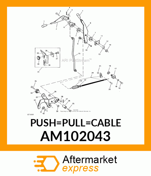 PUSH PULL CABLE, CONTROL, SPEED CA AM102043