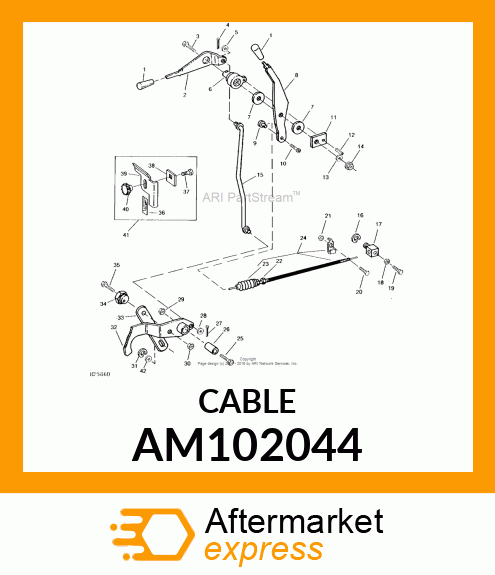 PUSH PULL CABLE, CONTROL, SPEED CA AM102044