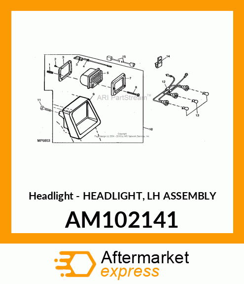 Headlight - HEADLIGHT, LH ASSEMBLY AM102141