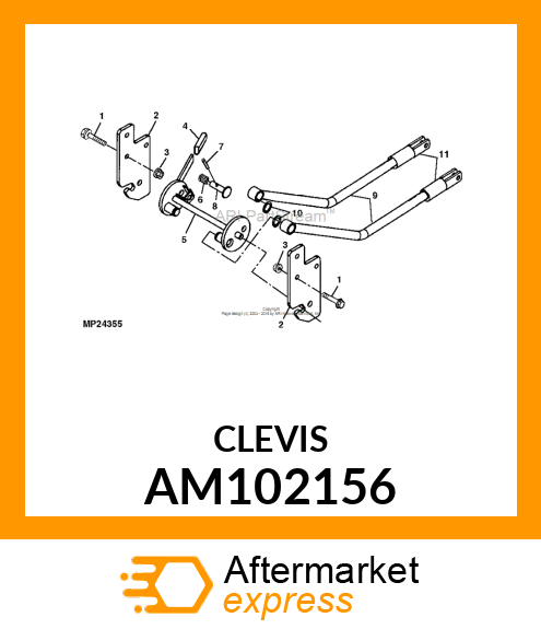 CLEVIS, WELDED DRAFT ROD AM102156