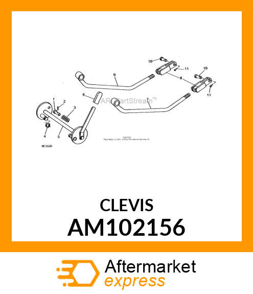 CLEVIS, WELDED DRAFT ROD AM102156