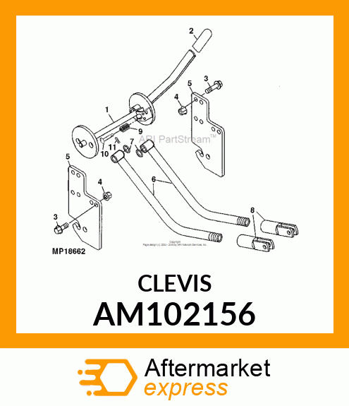 CLEVIS, WELDED DRAFT ROD AM102156