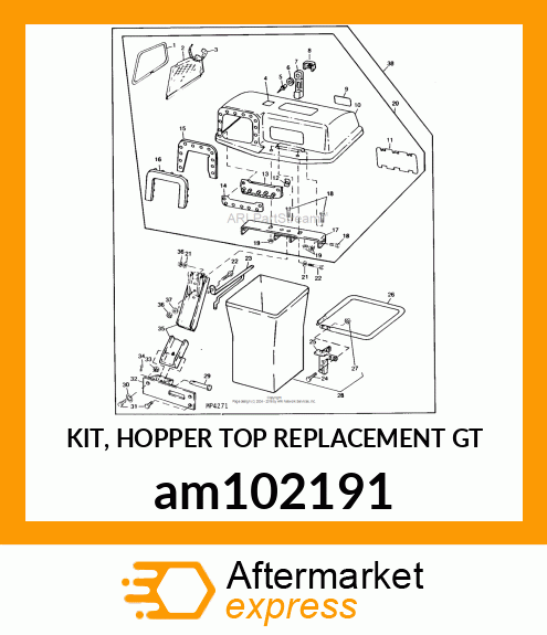 KIT, HOPPER TOP REPLACEMENT GT am102191