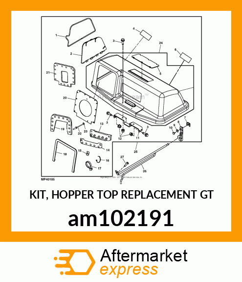 KIT, HOPPER TOP REPLACEMENT GT am102191