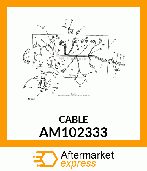 Wiring Lead - CABLE, SOLENOID/START AM102333