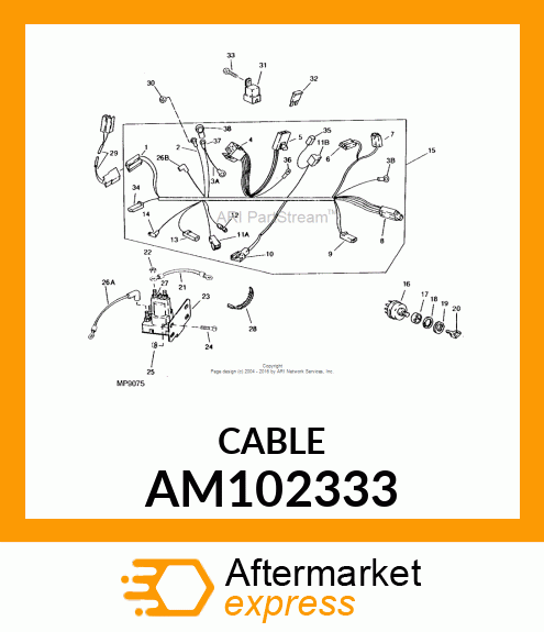 Wiring Lead - CABLE, SOLENOID/START AM102333