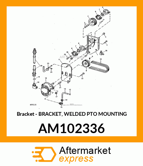 Bracket - BRACKET, WELDED PTO MOUNTING AM102336