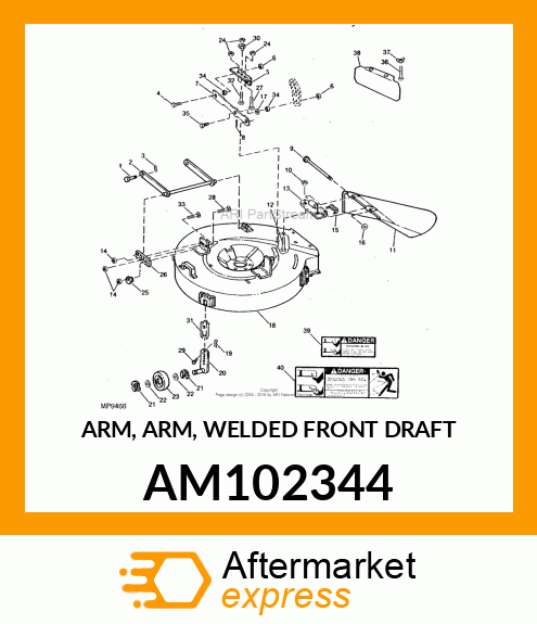 ARM, ARM, WELDED FRONT DRAFT AM102344