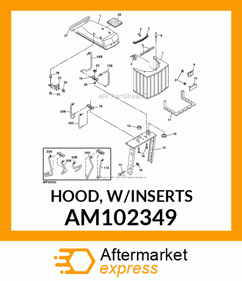 HOOD, HOOD, W/INSERTS AM102349