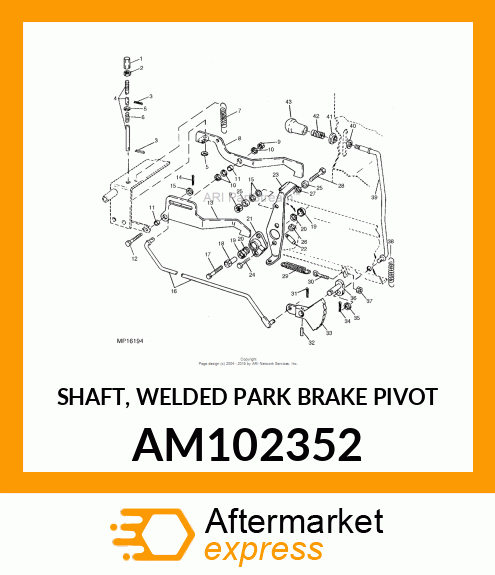 SHAFT, WELDED PARK BRAKE PIVOT AM102352