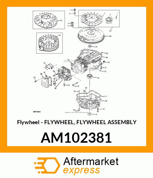 Flywheel - FLYWHEEL, FLYWHEEL ASSEMBLY AM102381