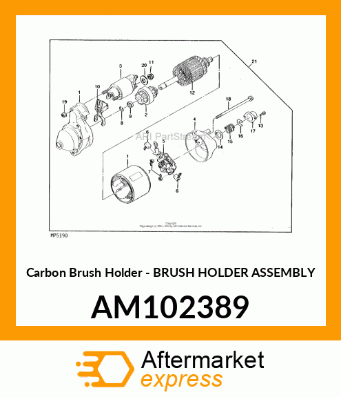 Carbon Brush Holder - BRUSH HOLDER ASSEMBLY AM102389