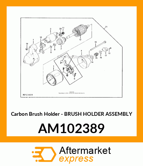 Carbon Brush Holder - BRUSH HOLDER ASSEMBLY AM102389