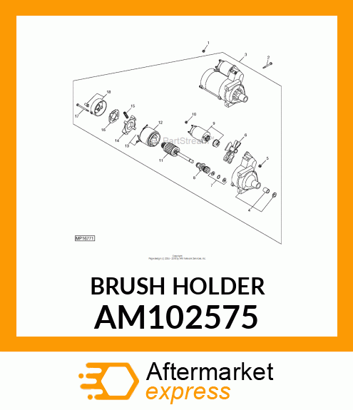 HOLDER, BRUSH ASSEMBLY AM102575