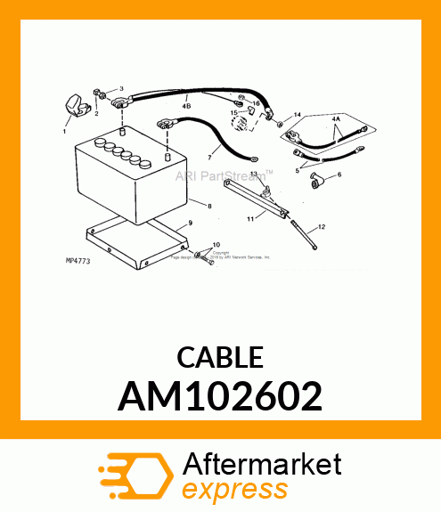 CABLE, NEGATIVE BATTERY AM102602