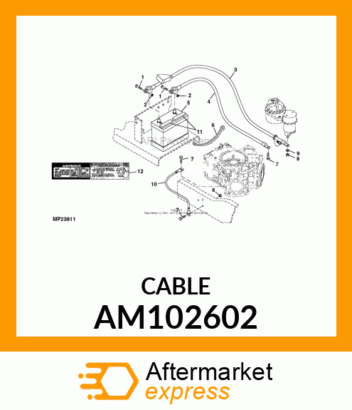 CABLE, NEGATIVE BATTERY AM102602