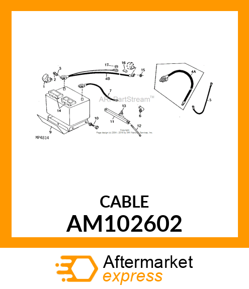 CABLE, NEGATIVE BATTERY AM102602