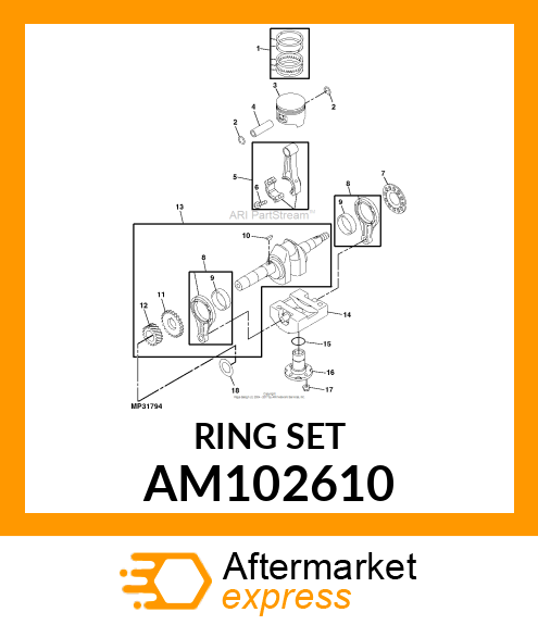 PISTON RING SET STD. AM102610