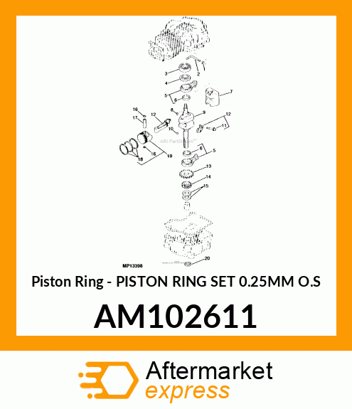 Piston Ring - PISTON RING SET 0.25MM O.S AM102611