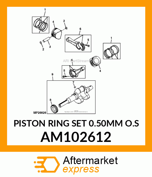 PISTON RING SET 0.50MM O.S AM102612