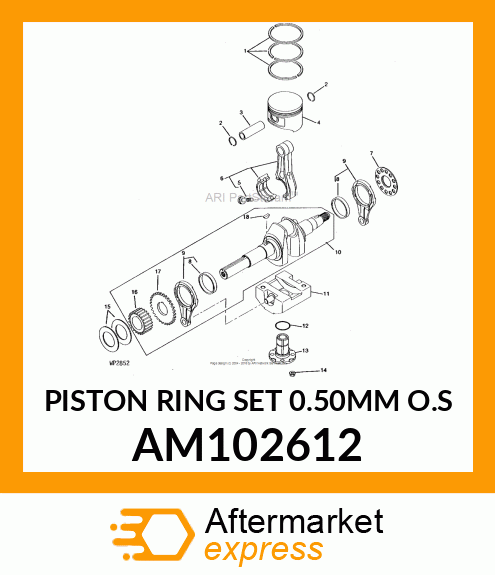 PISTON RING SET 0.50MM O.S AM102612