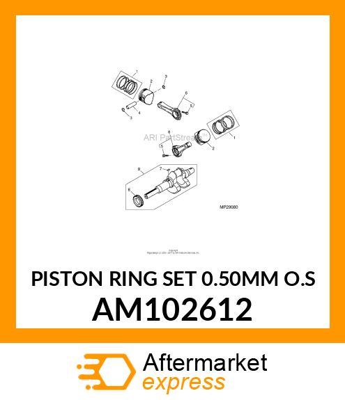 PISTON RING SET 0.50MM O.S AM102612