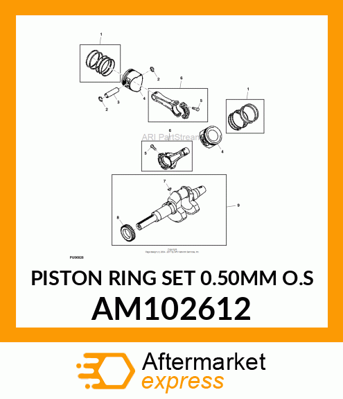 PISTON RING SET 0.50MM O.S AM102612