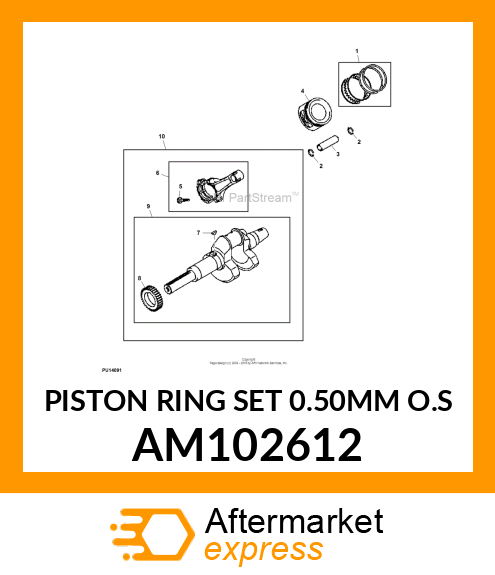 PISTON RING SET 0.50MM O.S AM102612