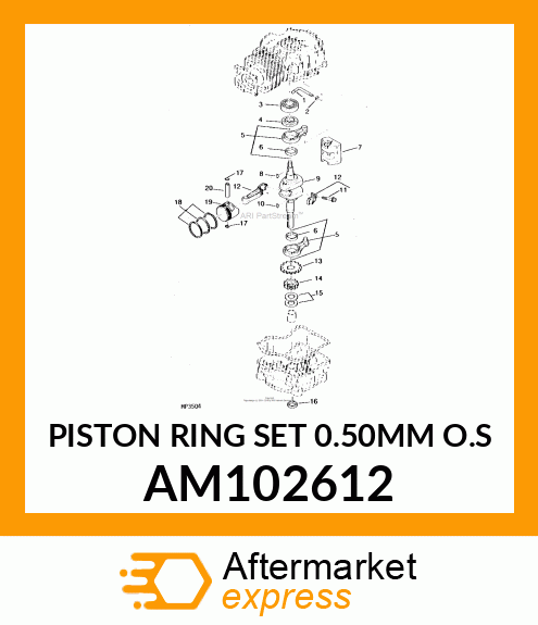 PISTON RING SET 0.50MM O.S AM102612