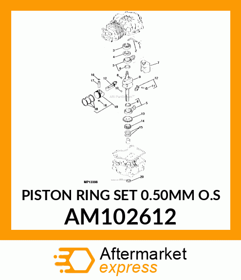 PISTON RING SET 0.50MM O.S AM102612