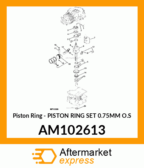 Piston Ring - PISTON RING SET 0.75MM O.S AM102613