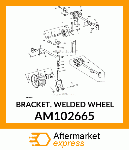 BRACKET, WELDED WHEEL AM102665