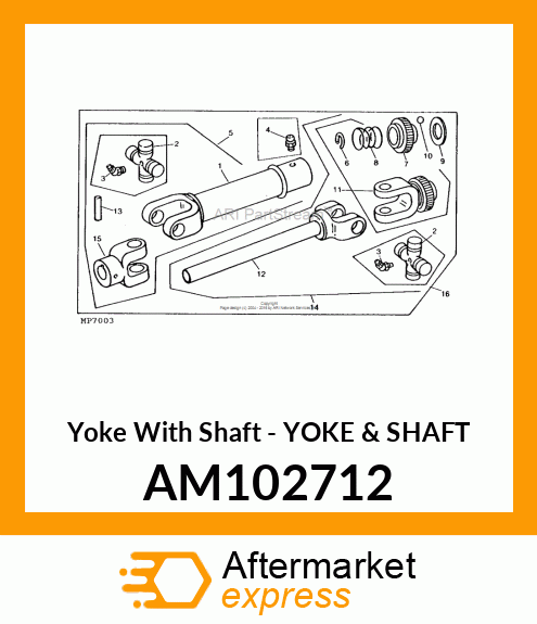 Yoke With Shaft - YOKE & SHAFT AM102712