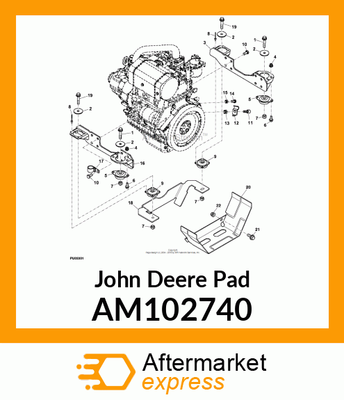 PAD, MOUNTING, RUBBER ENGINE AM102740