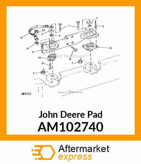 PAD, MOUNTING, RUBBER ENGINE AM102740