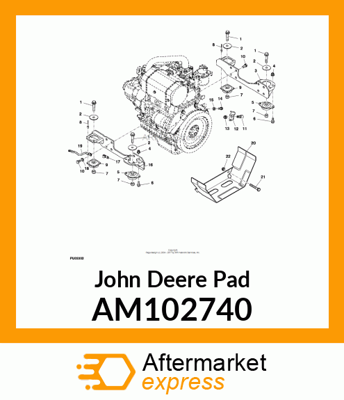 PAD, MOUNTING, RUBBER ENGINE AM102740